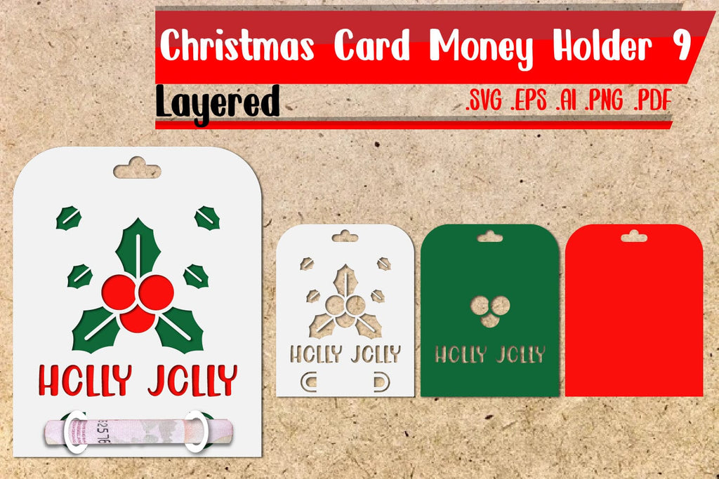 Christmas Card Money Holder Layered 9 - So Fontsy