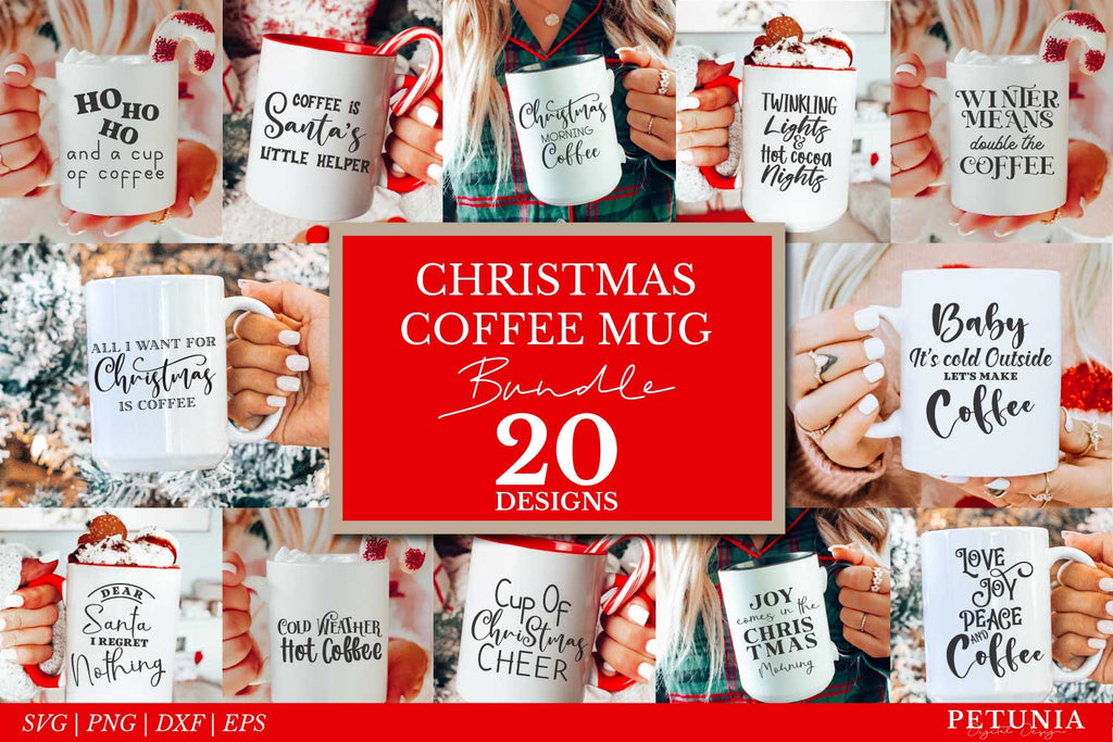 Christmas Coffee Mug SVG Bundle | Funny Christmas Sayings