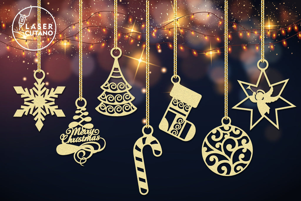 CHRISTMAS Decorations Bundle Multilayer Laser Cut Files, Mandala, Round