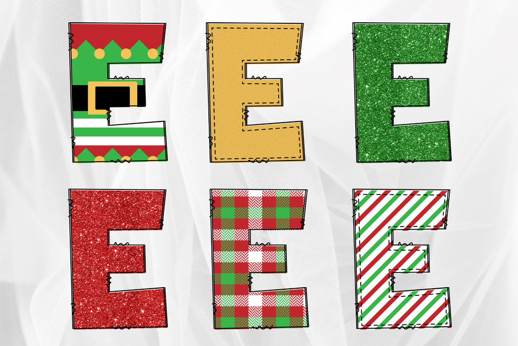 Digital Download Doodle Dash Christmas Candy Pattern Fill PNG Clipart  Bundle Alphabet Pack Letters and Numbers 