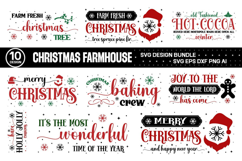 Christmas Farmhouse Svg Bundle - So Fontsy