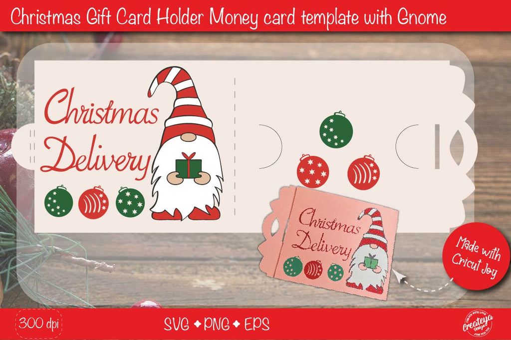 Christmas gift card holder template SVG, Foil quill