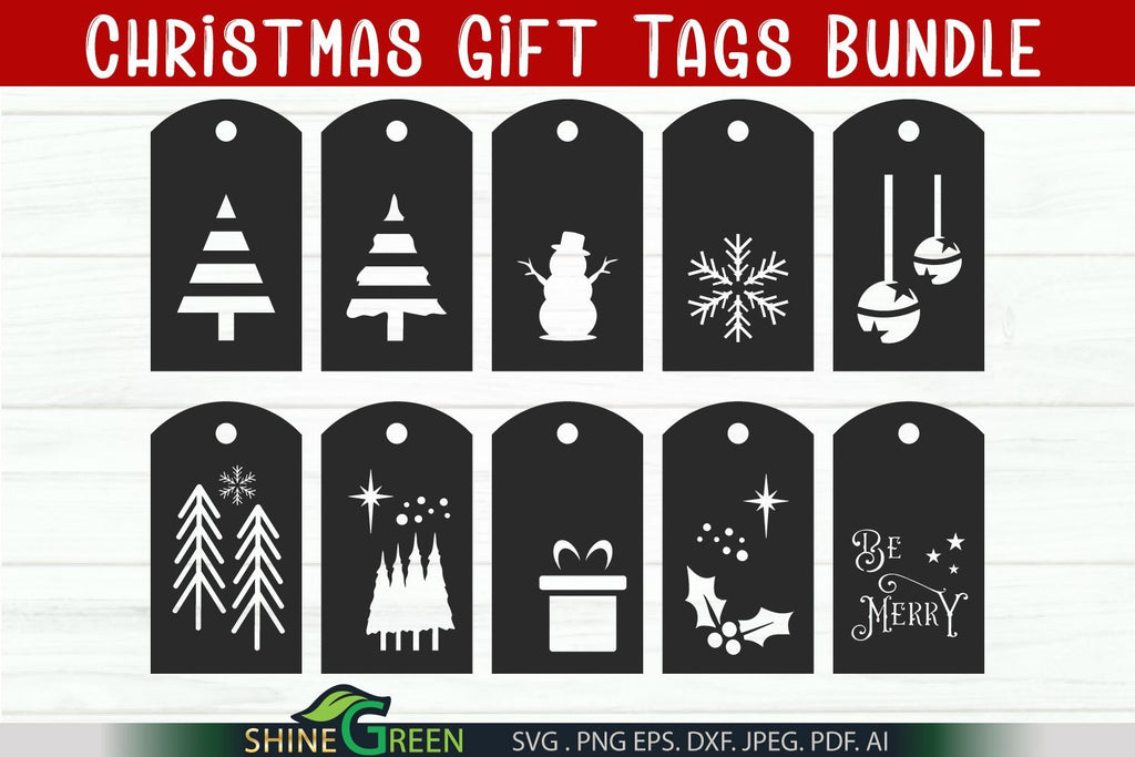 Christmas Present Tags SVG, Gift Tags PNG, Digital Download