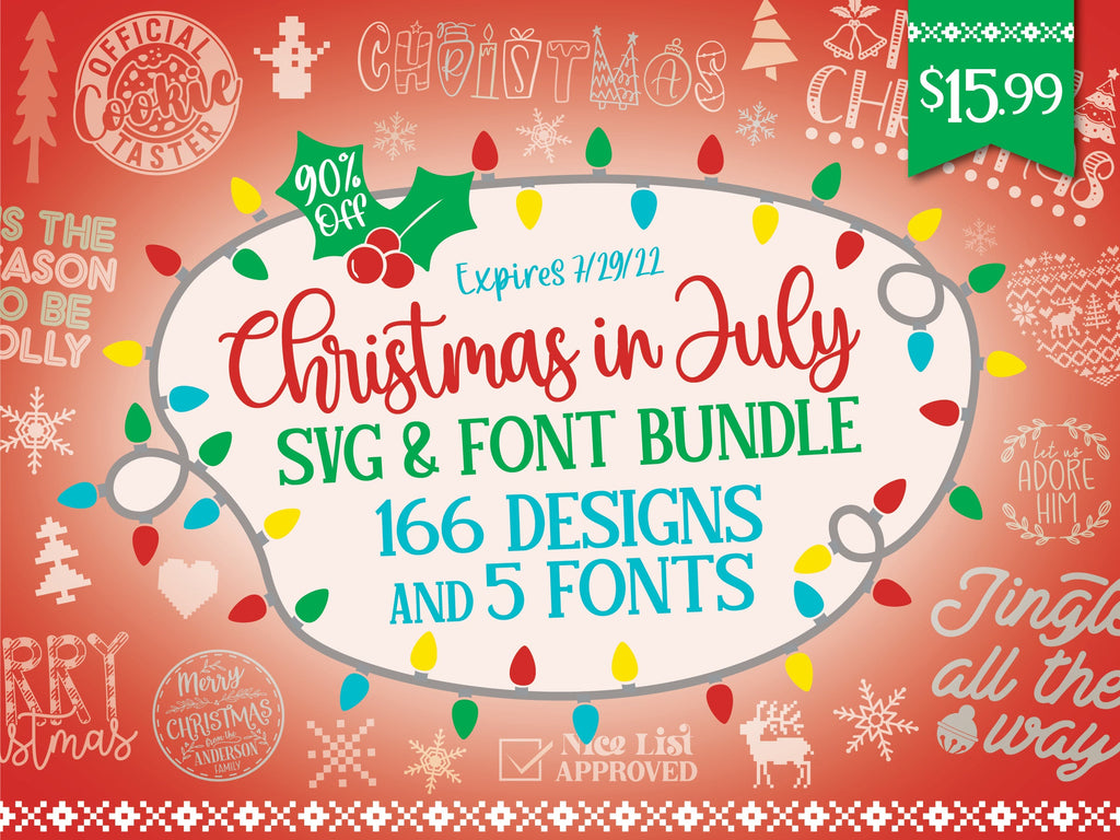 Christmas In July SVG and Font Bundle - So Fontsy