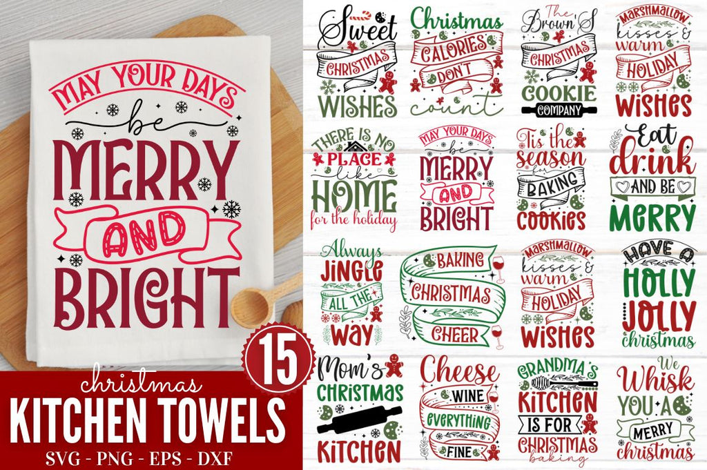 Farmhouse Tea Towel  Kitchen SVG Set - So Fontsy