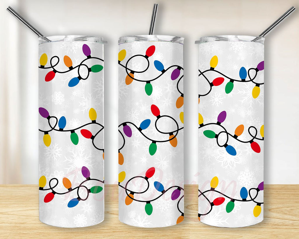 Christmas Light Tumbler PNG, Christmas Lights, String Lights, Christmas