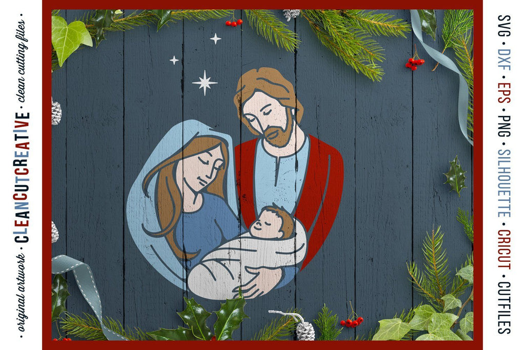 Christmas Nativity Design - Holy Family - Baby Jesus Svg - So Fontsy