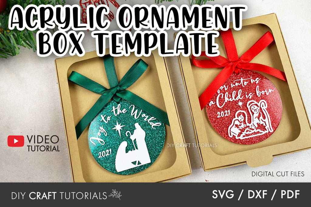 Ornament Box Template for 3 or 80mm Round Ornaments