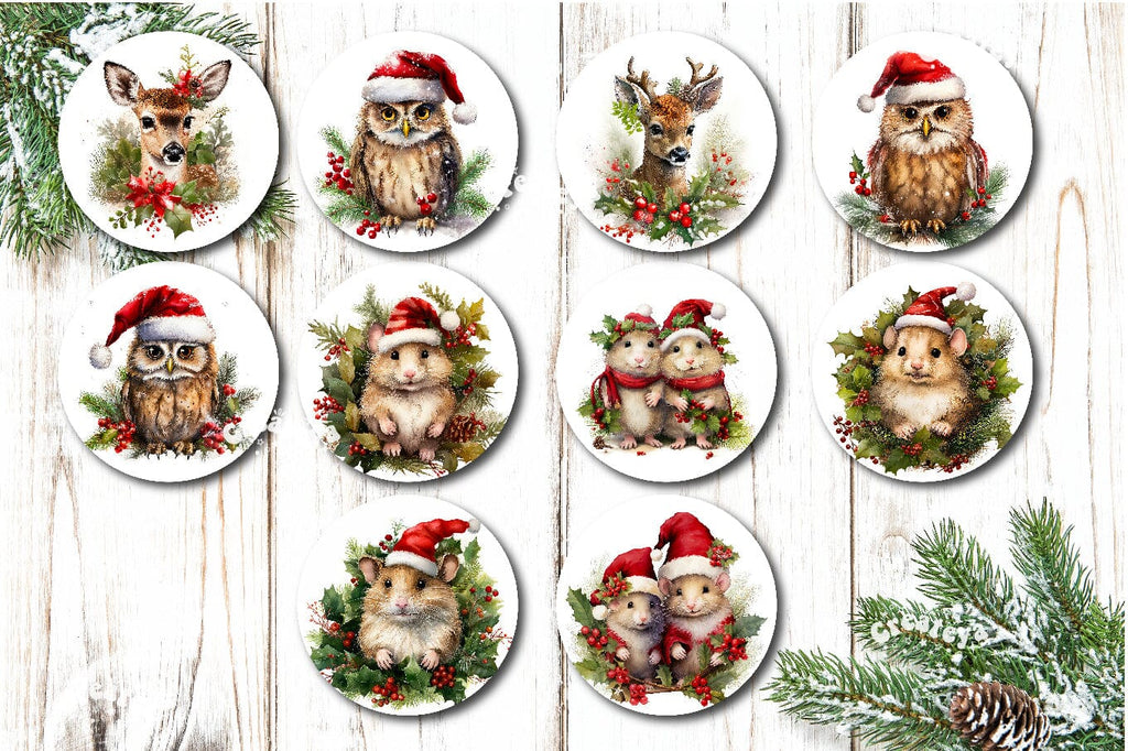 Christmas ornament Sublimation Bundle Watercolor Baby Animals PNG - So ...