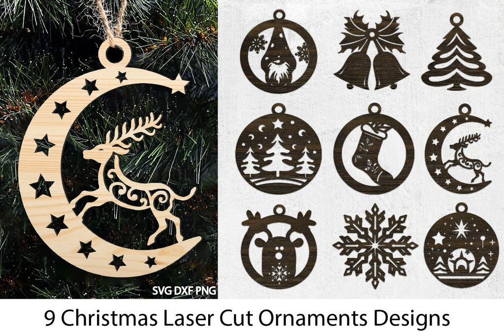 Bundle. cut Laser - So Fontsy SVG. Christmas Ornaments Christmas