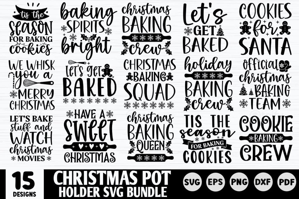 Christmas Pot Holder svg Bundle, Potholder svg, Oven Mitt SVG