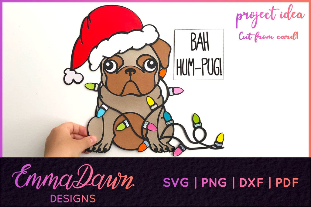 Christmas Pug SVG - So Fontsy