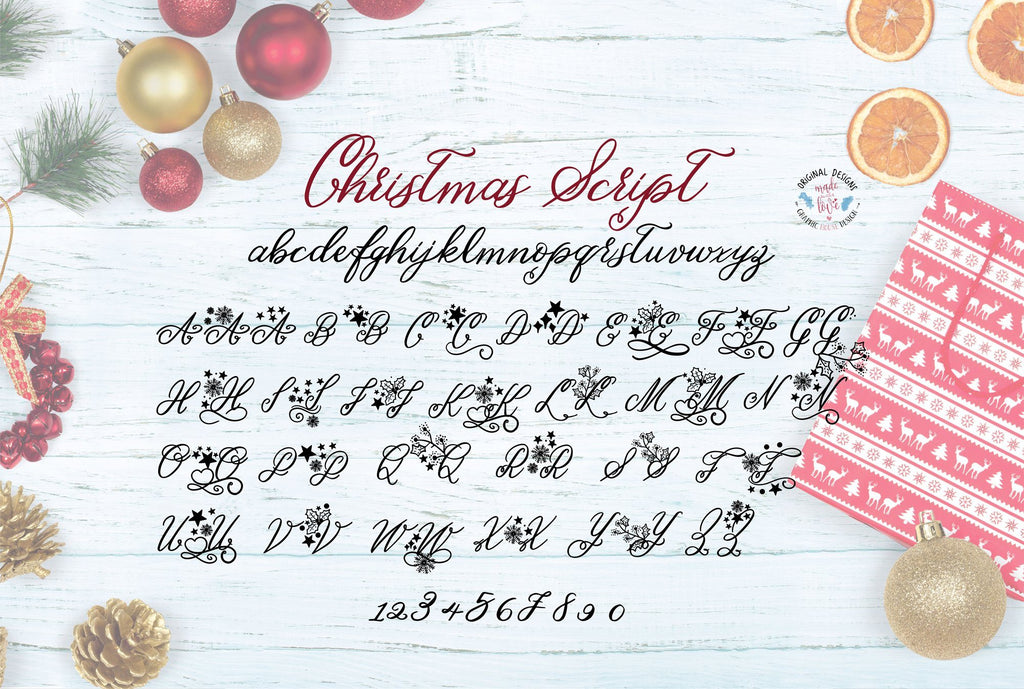 Christmas Script and Celebrations Dingbat Font Duo - So Fontsy