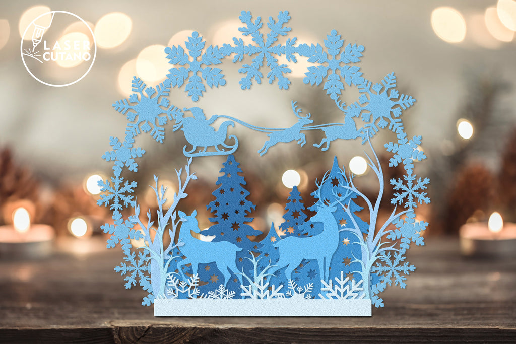 Christmas Stand Wood Multilayer Laser Cut Files, Mandala, 3D Designs,  SVG's, Paper Cut Designs - So Fontsy