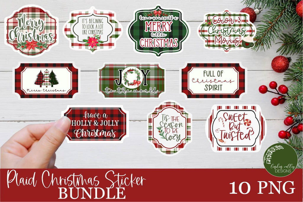 Christmas Sticker Bundle|Christmas Print And Cut PNG Bundle - So Fontsy