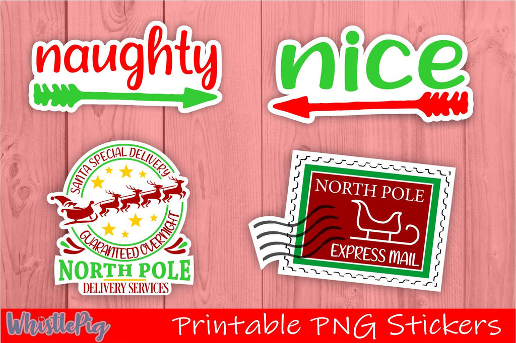 Christmas North Pole Stickers Template