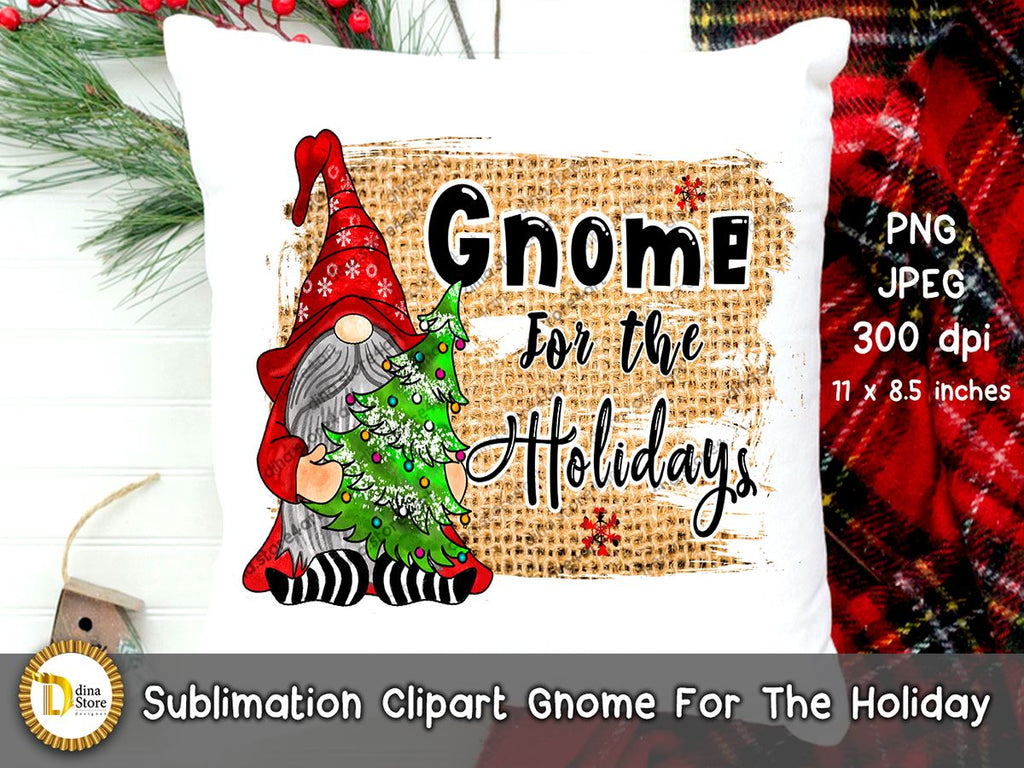 Gnome Ornament Sublimation Design PNG - So Fontsy