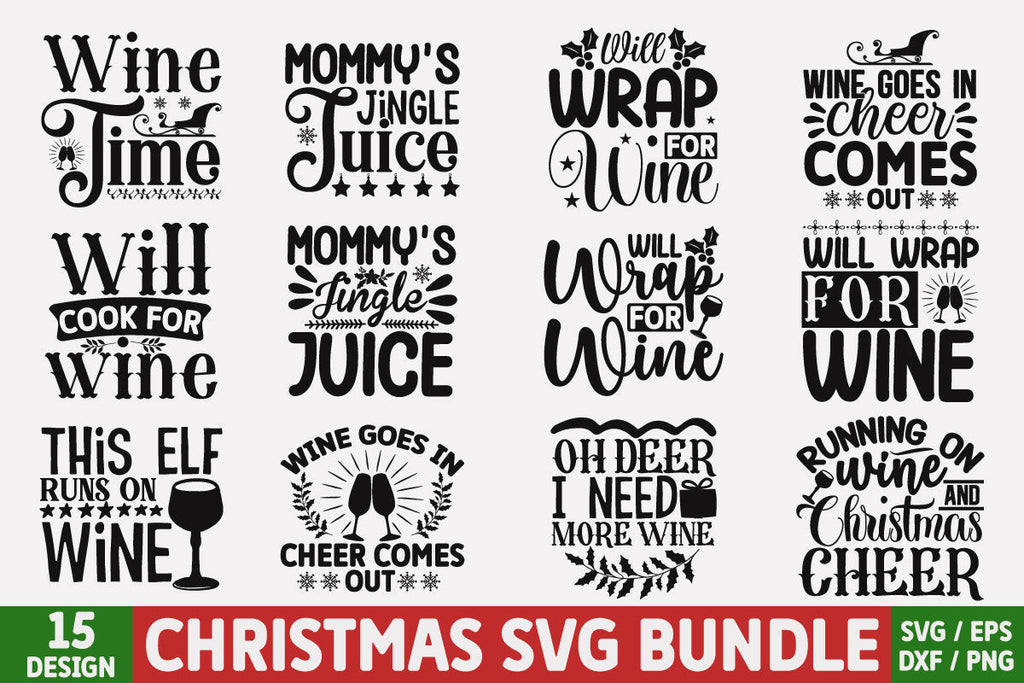 Christmas SVG Bundle Cut File - So Fontsy