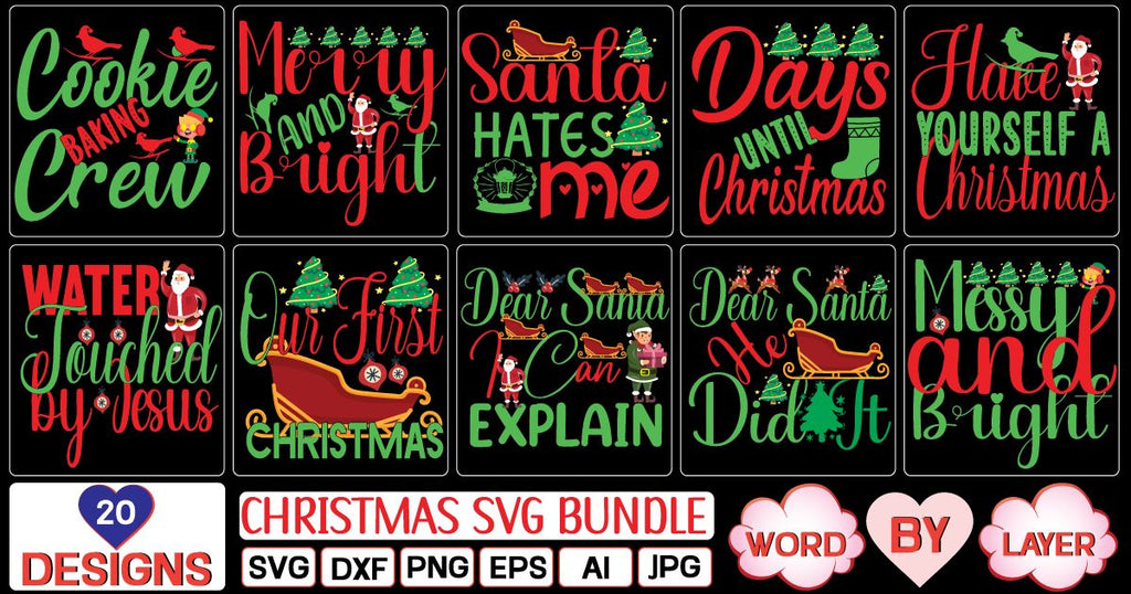 Christmas SVG bundle Cut File - So Fontsy
