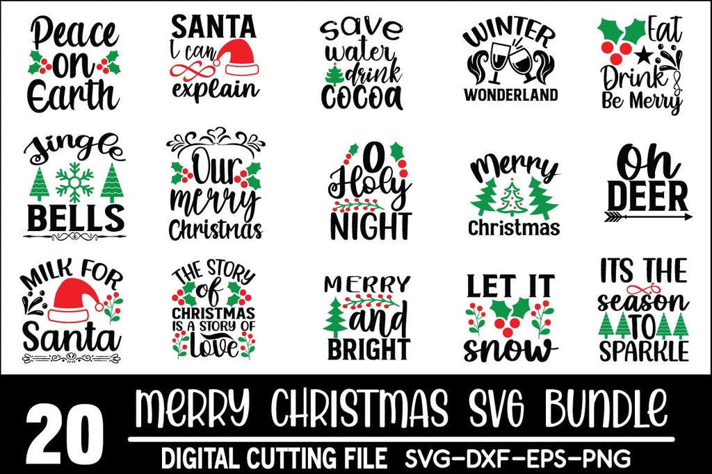 Christmas Svg Bundle digital download commercial use svg files for ...