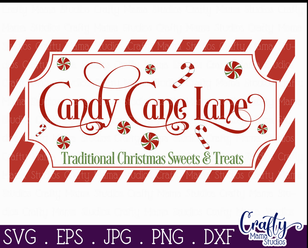 Christmas Svg, Farmhouse Svg, Candy Cane Lane Cut File - So Fontsy