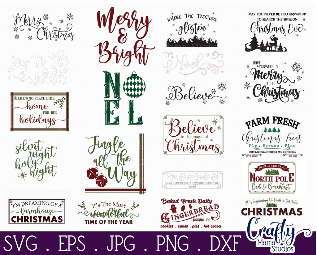 Christmas Svg, Farmhouse Svg Farmhouse Christmas Sign Bundle - So Fontsy