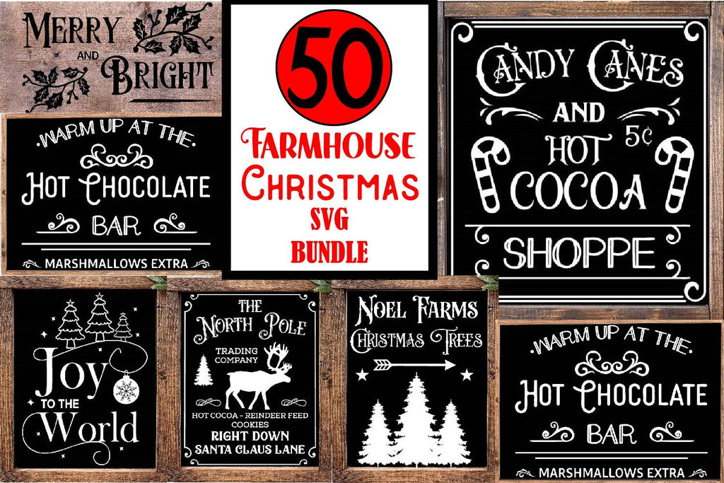 Christmas Svg, Farmhouse Svg Farmhouse Christmas Sign Bundle - So Fontsy