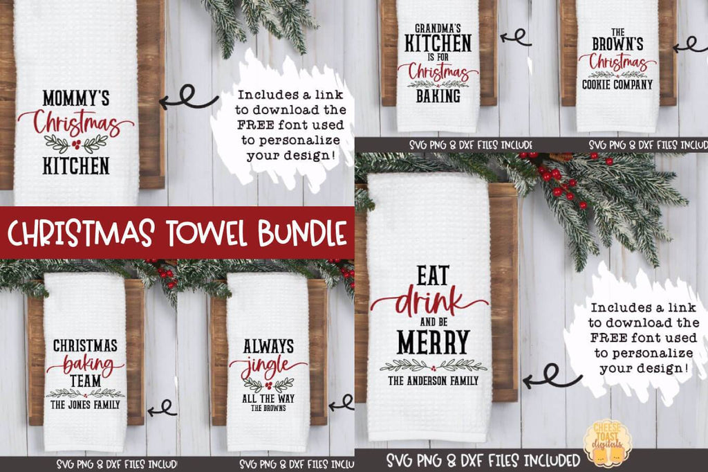 Farmhouse Tea Towel  Kitchen SVG Set - So Fontsy