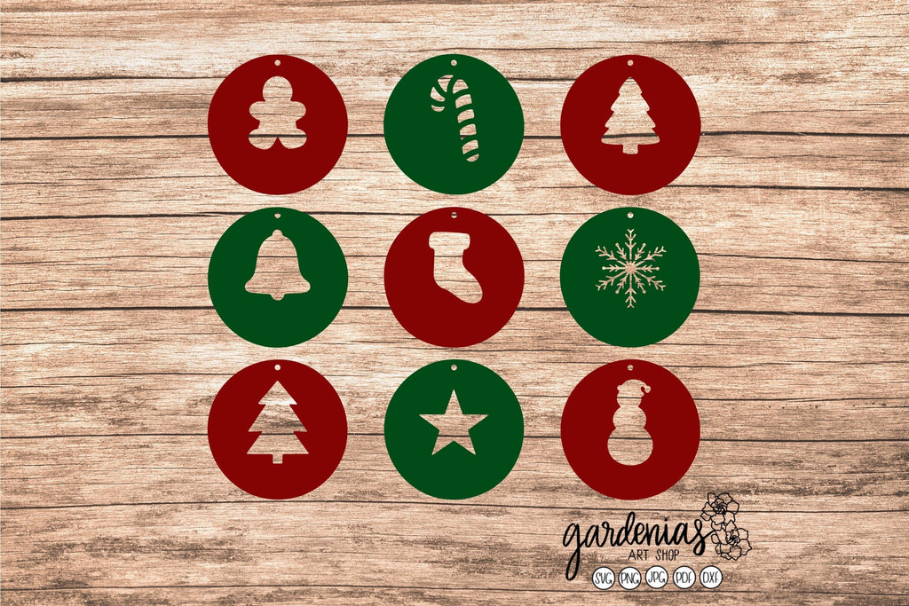 Circle Christmas Tags SVG - So Fontsy