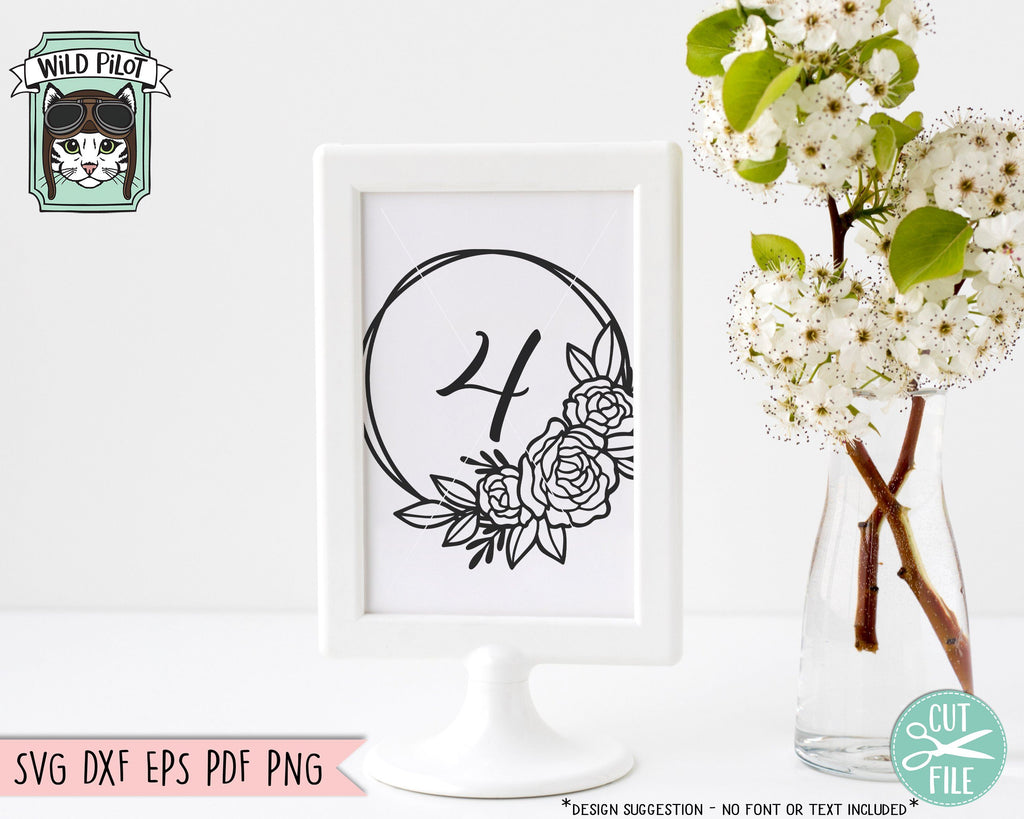 Rose Wreath SVG - Floral frame Cut File - So Fontsy