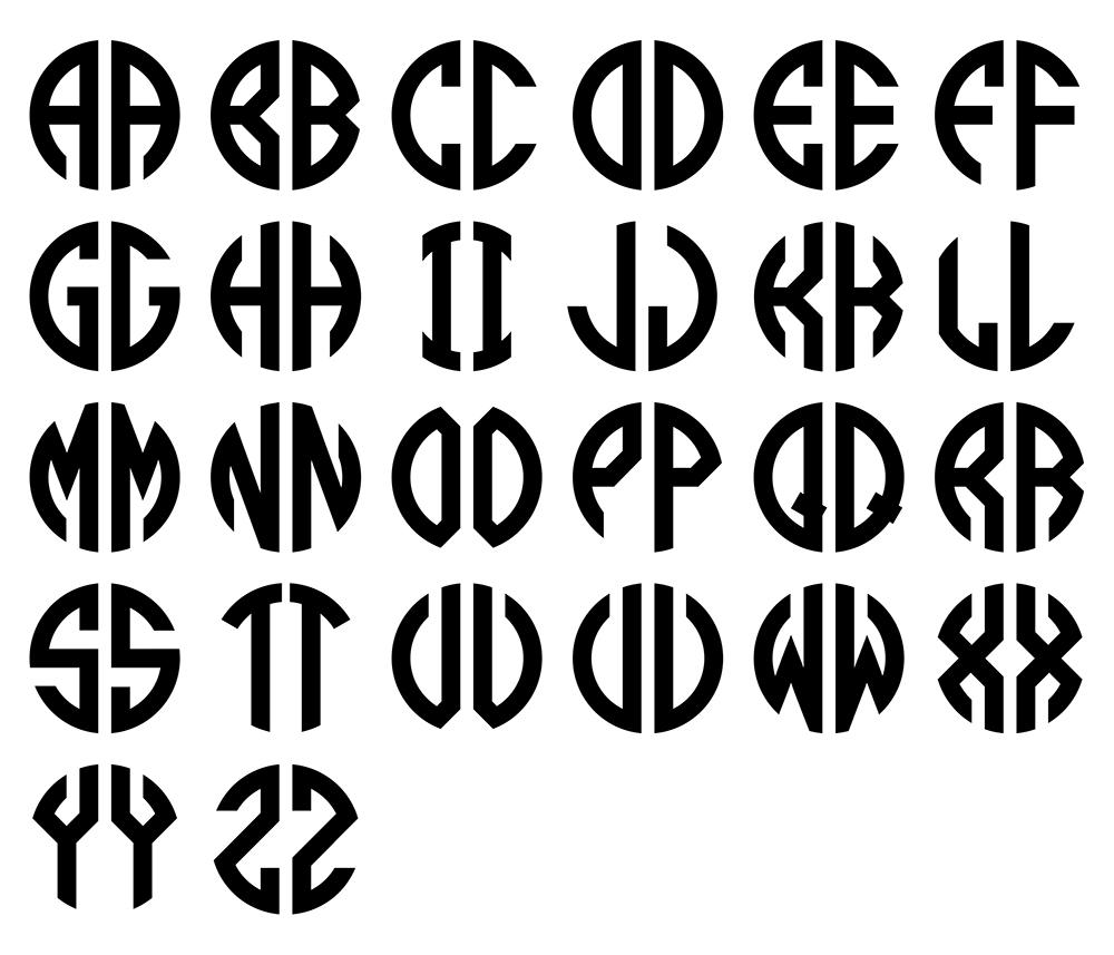 Handwritten Alphabet Rhinestone Templates, Circle Monogram Frames Digital  Download, Svg, Eps, Png, Dxf 