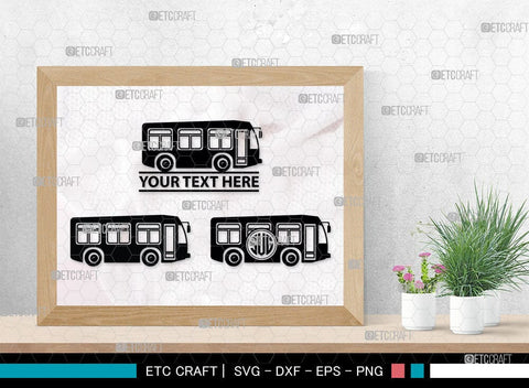 City Bus Monogram, City Bus Silhouette, City Vehicles Svg, School Bus Svg, Camper Van Svg, City Bus Svg, SB00040 SVG ETC Craft