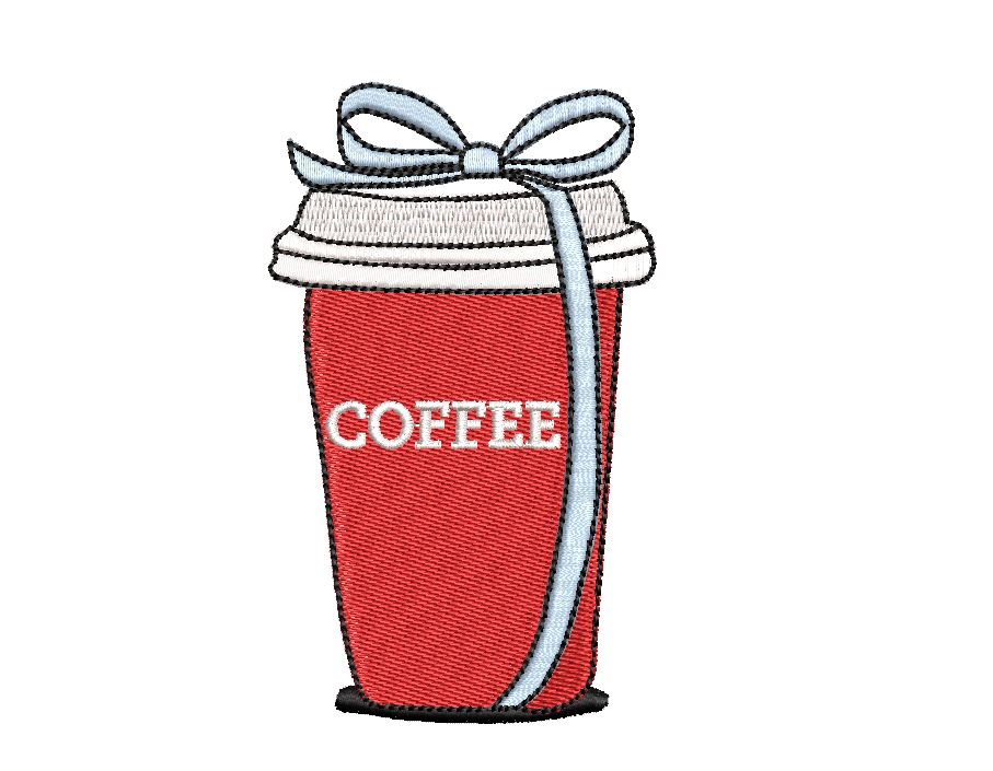 Coffee Cup Machine Embroidery Design So Fontsy