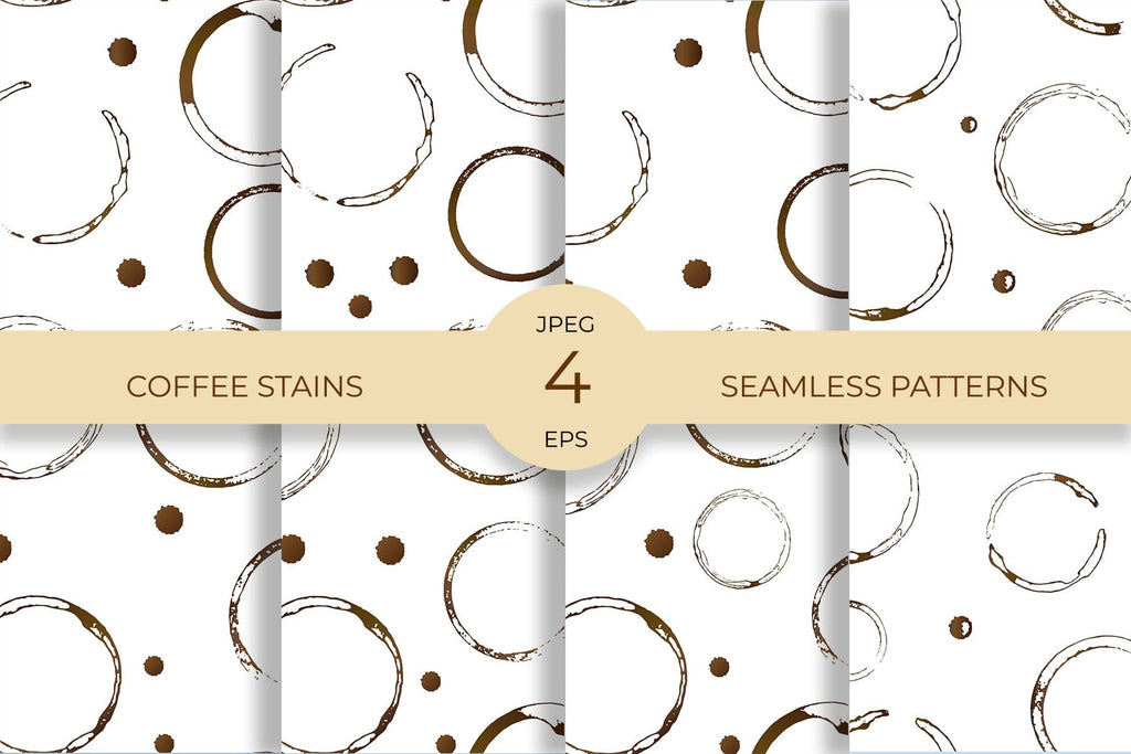 Coffee stains and drops seamless pattern digital paper - So Fontsy
