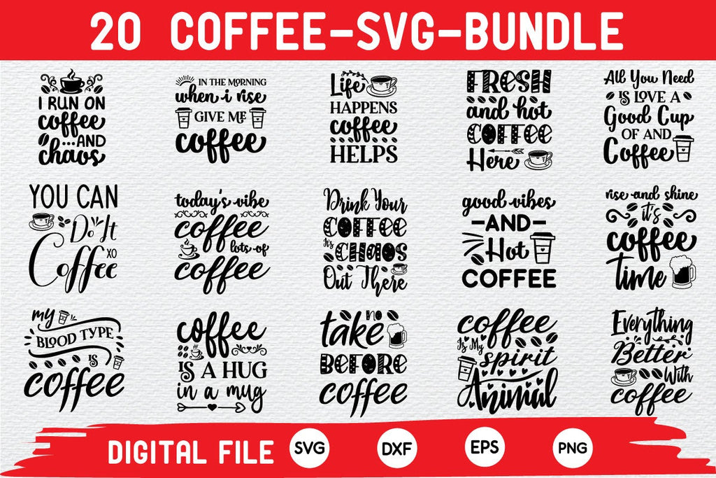 Coffee svg bundle cut file - So Fontsy