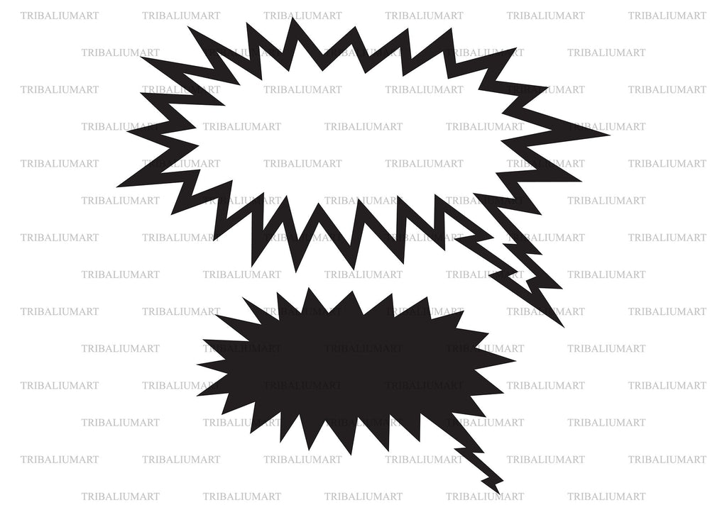 Comic speech bubble. Cut files for Cricut. Clip Art silhouette (eps ...