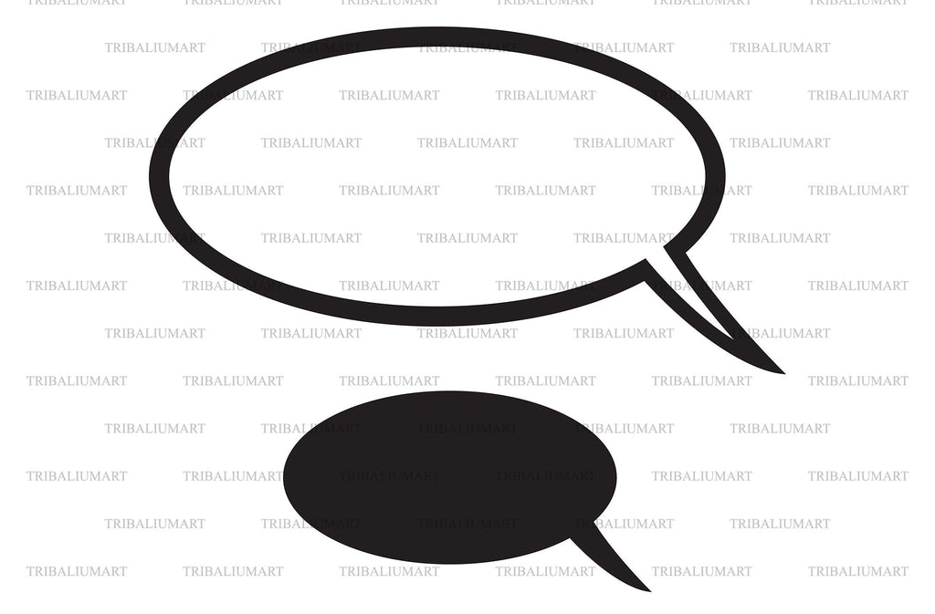 Comic speech bubble. Cut files for Cricut. Clip Art silhouette (eps ...
