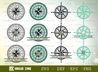 Compass SVG Cut File | Nautical Compass Svg | Mountain Compass Svg | Travel Compass Svg | SVG Unique Zone 