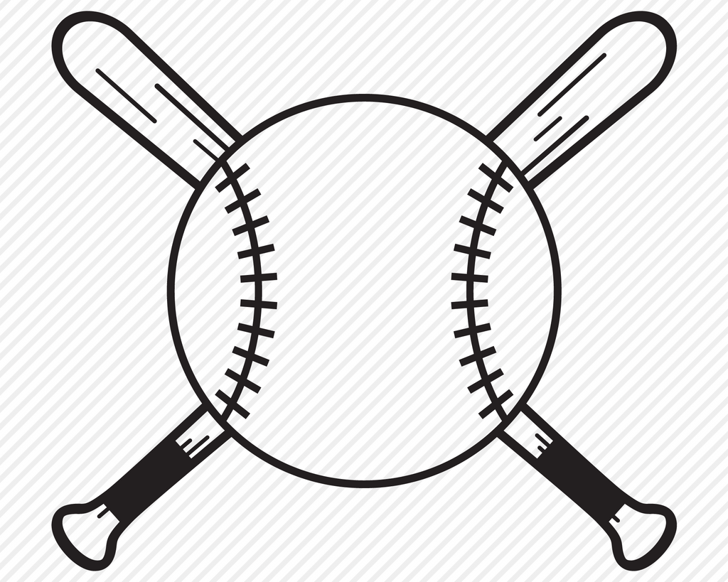 crossed softball bat clip art