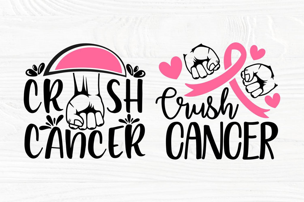 Crush Cancer SVG Bundle, Breast Cancer Svg - So Fontsy