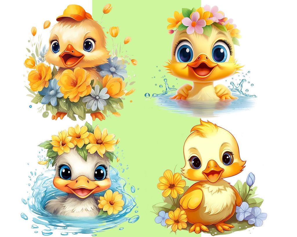 cute cartoon baby duck