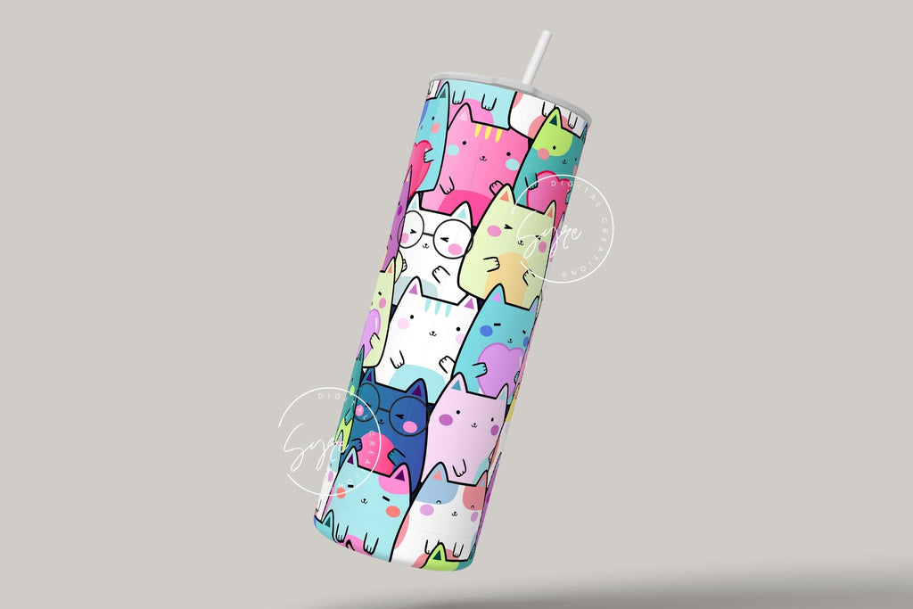  Cute Adorable Kittens Cartoon 20oz Skinny Tumbler, Beautiful  Colors Kittens Tumbler, Cute Kittens Tumbler Wrap, Cute Tumbler Wrap, Cat  Tumbler : Handmade Products