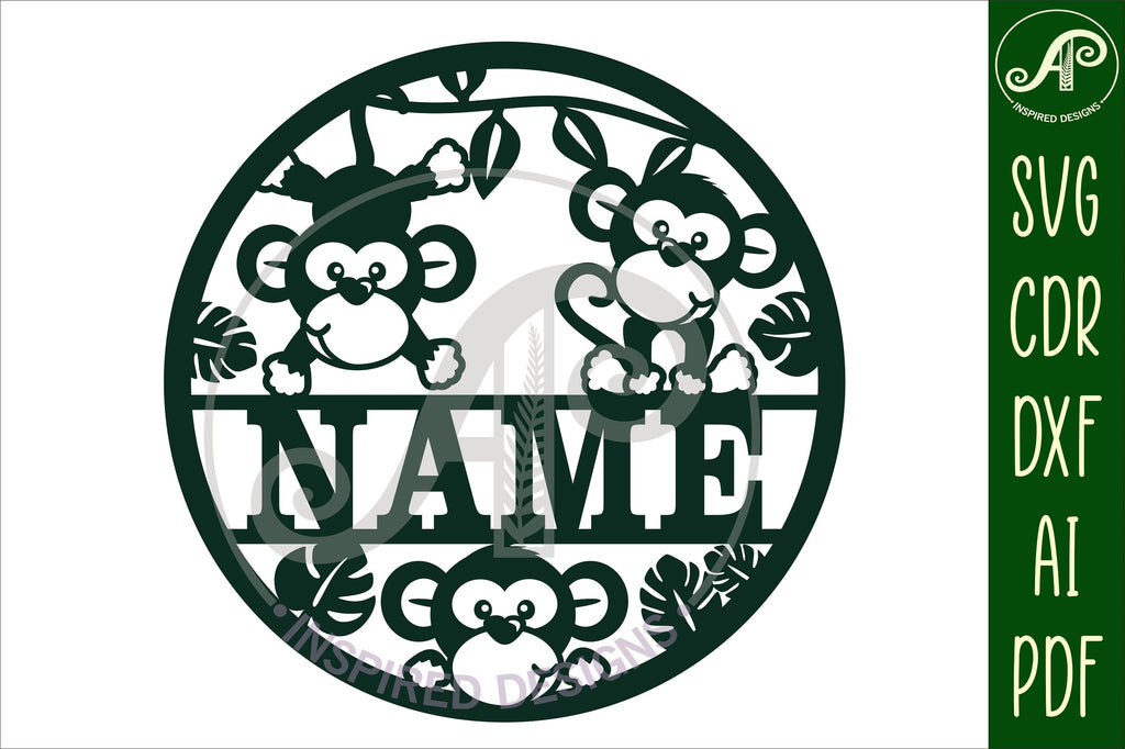 Ocean fishing personalized name sign svg laser cut template - So Fontsy