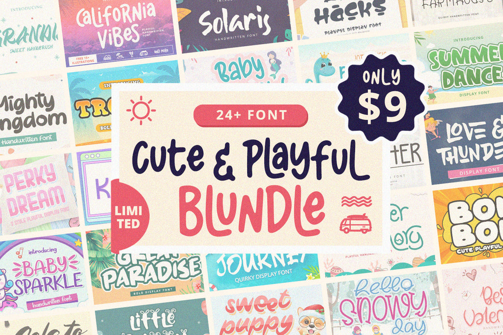 Cute & Playful Font Bundle - So Fontsy