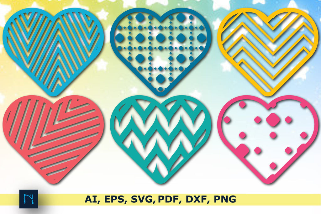 cute valentine heart SVG cut file Bundle - So Fontsy
