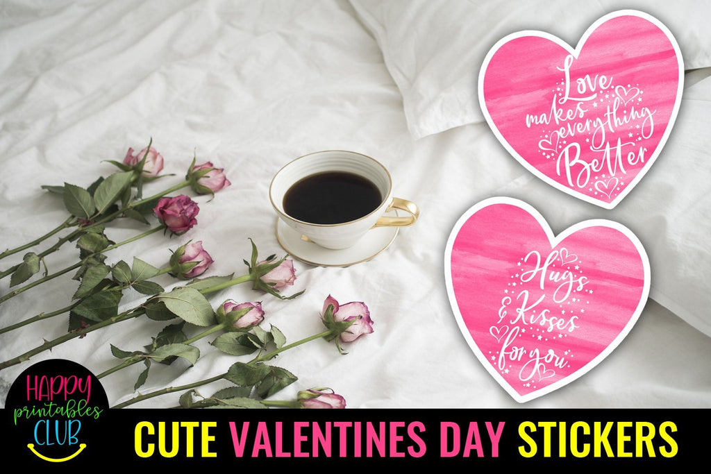 Cute Valentines Day Stickers- Romantic Love Stickers - So Fontsy