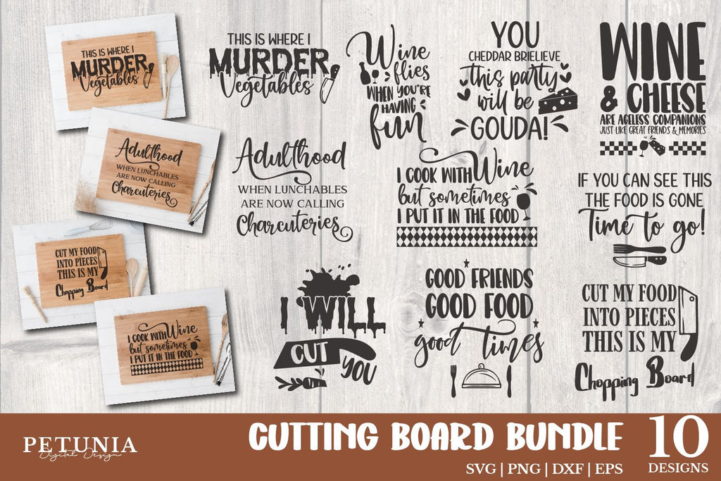 Cutting Board SVG Bundle, Kitchen SVG