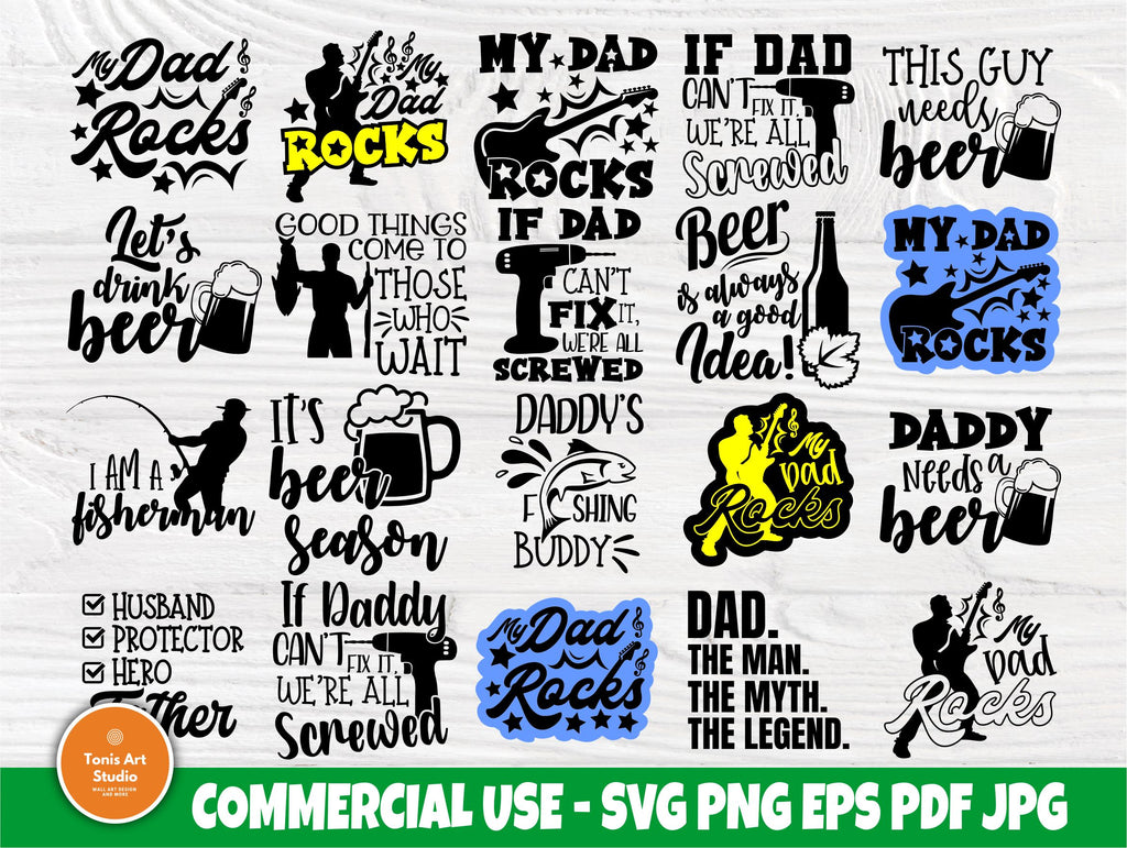 Dad Quotes SVG Bundle, Fathers Day Svg, Dad Shirt - So Fontsy, image size:1024x771