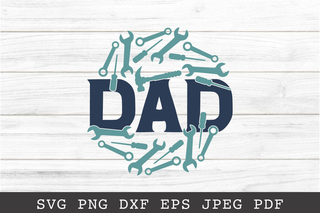 Dad Round Sign SVG Fathers Day Gift, Mechanic, Garage Door Sign