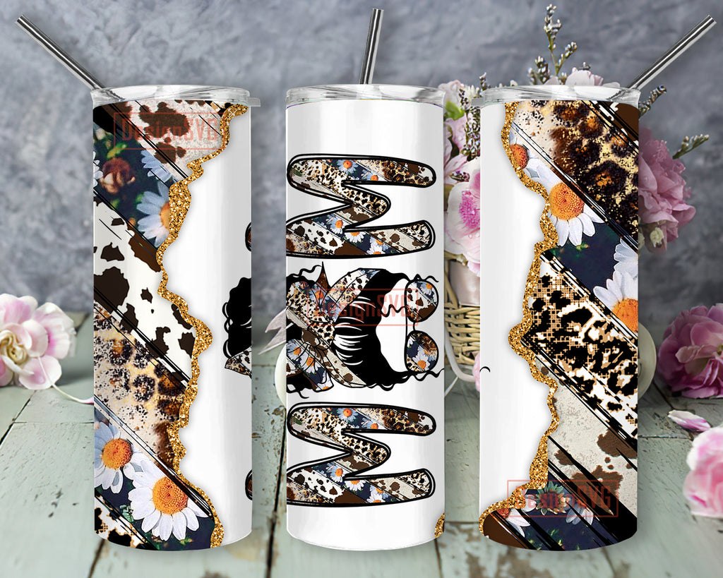 Daisy Tumbler, Mom Tumbler, Glitter Daisy Mom Tumbler